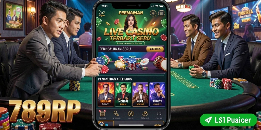 Screenshot gameplay Live Casino dengan dealer langsung di 789RP.