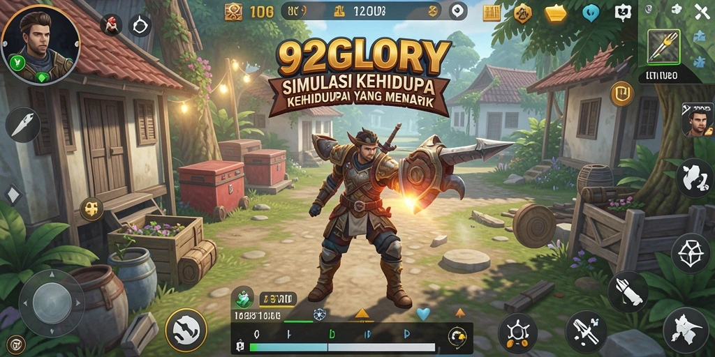Tampilan gameplay 92GLORY dengan aktivitas simulasi yang seru.