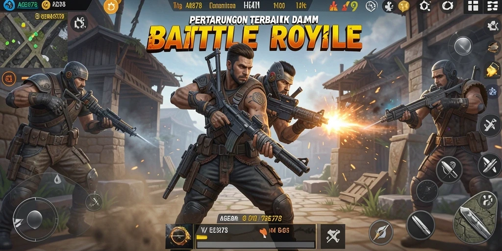 Tampilan gameplay menegangkan dari AGEN878 dalam pertempuran Battle Royale.