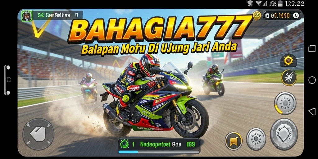 Penggambaran gameplay balapan motor yang seru dan menantang.