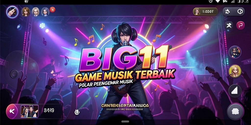 Tangkapan layar GAMEPLAY BIG11 yang menampilkan aksi permainan musik.