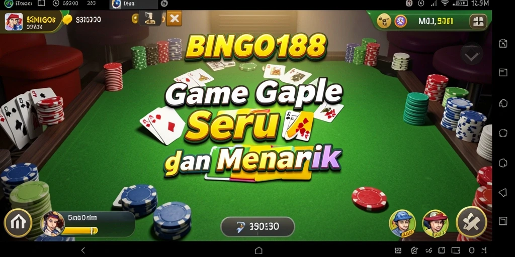 Gameplay BINGO188 menunjukkan momen seru bermain Gaple.