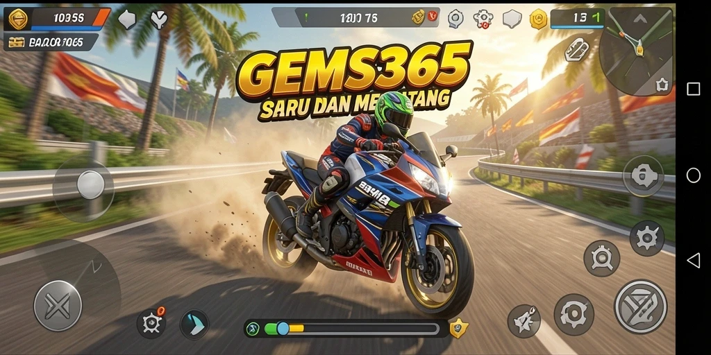 Tampilan menarik dari balapan motor di GEMS365.