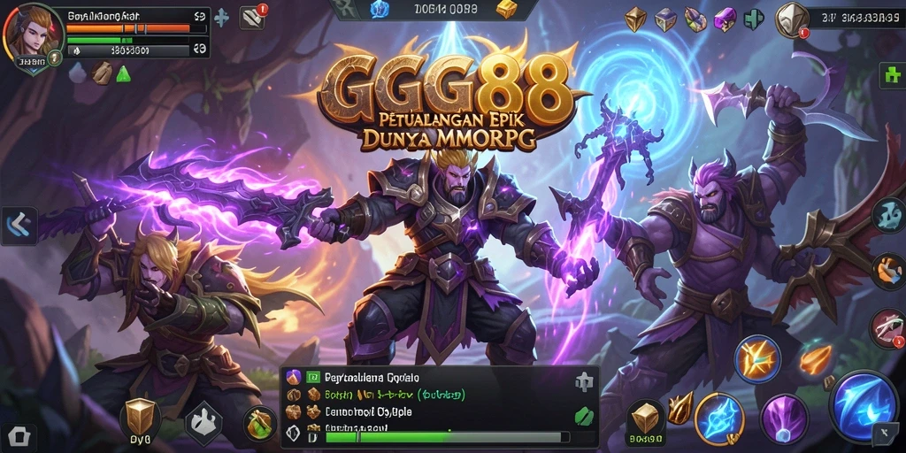 Tampilan gameplay epik GGG888 dalam dunia MMORPG yang luas.