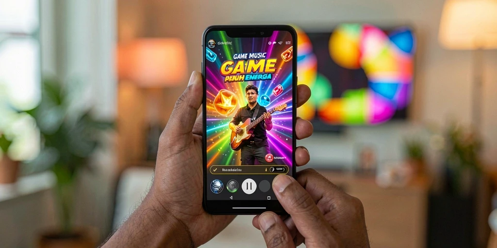 Screenshot ID678 menampilkan gameplay musik yang bersemangat.