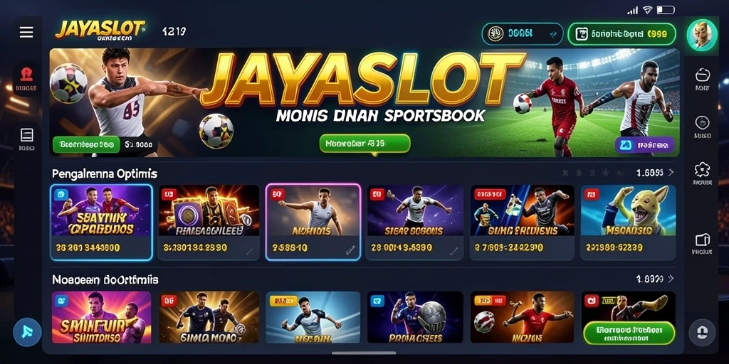 Tampilan screenshot utama JAYASLOT yang menampilkan banyak pilihan taruhan.