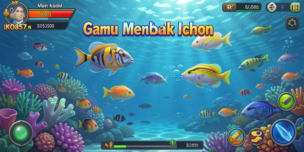 Screenshot gameplay KO857 memperlihatkan aksi seru menembak ikan.