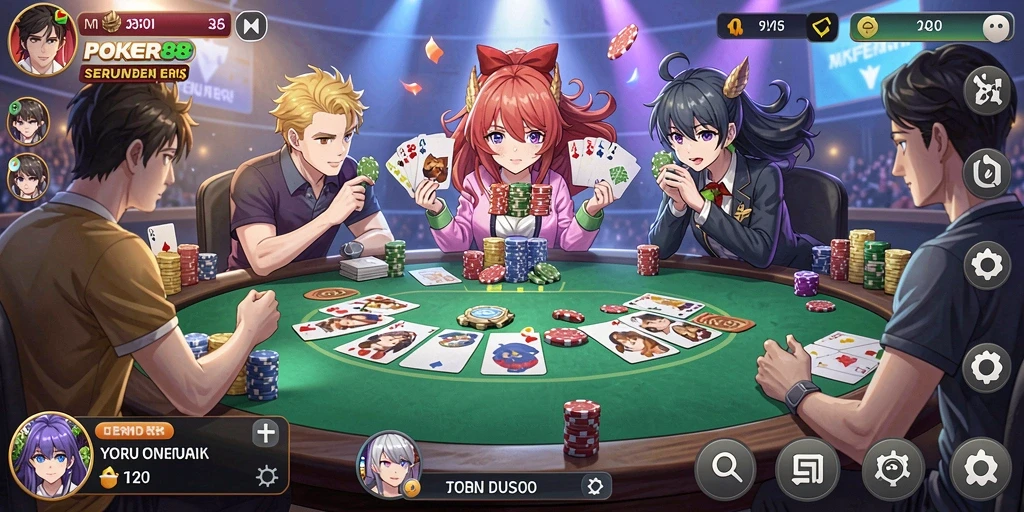 Tampilan visual memukau dari gameplay POKER88 yang penuh aksi.