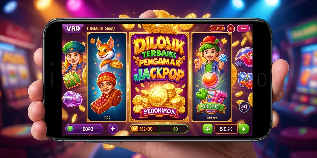 Screenshot utama V89 menampilkan keseruan gameplay slot yang penuh warna.