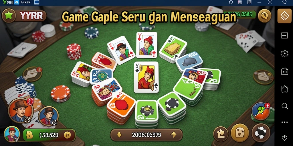 Screenshot gameplay YYRR menampilkan suasana seru permainan Gaple.