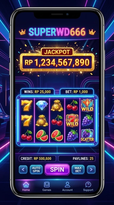 Screenshot dari proses unduh aplikasi di platform superwd666.